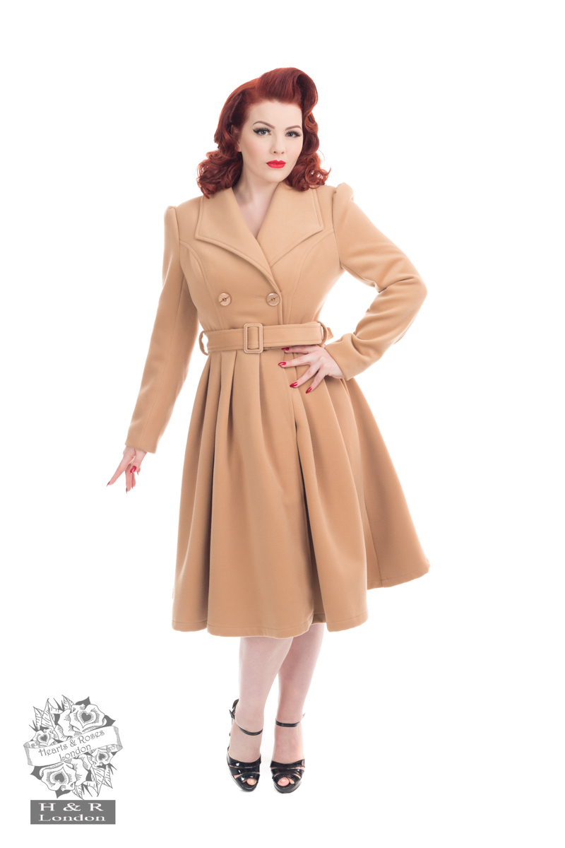 Camel Brown Vintage Swing Coat